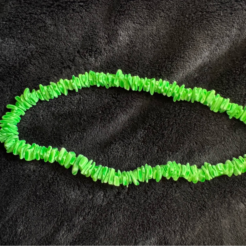 Vibrant Green Puka Necklace
